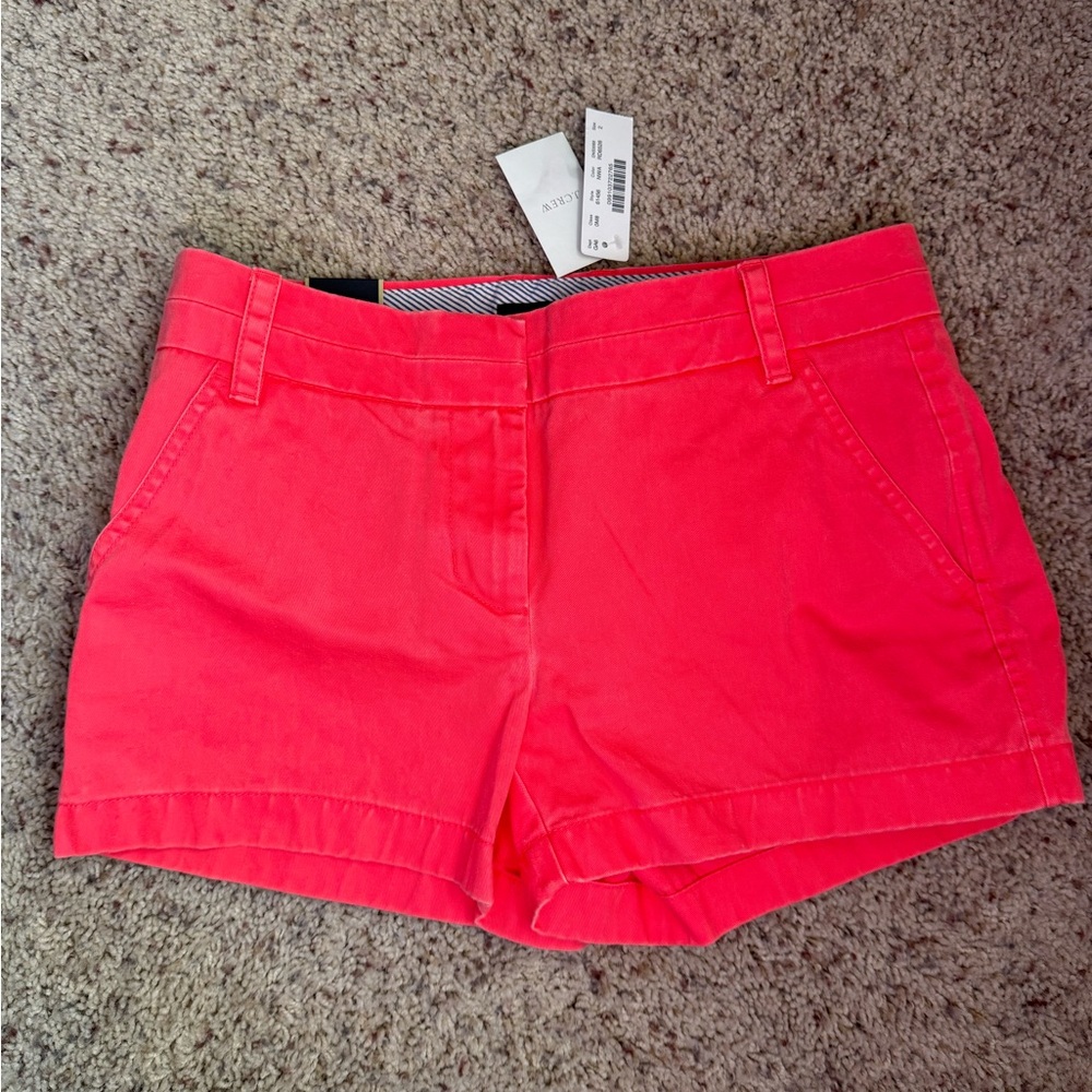 J. Crew Hot Coral High-Rise Casual Shorts